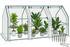 Mini Serre de jardin avec 3 portes enroulables bache PE renforcee 135g/m2 270x90x90cm Blanc - vuunut.com