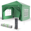 Tonnelle de jardin Arquee 3x3m Pliable avec porte et fenetre amovible vert - vuunut.com