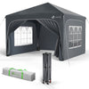 Tonnelle de jardin Arquee 3x3m Pliable avec porte et fenetre amovible gris - vuunut.com