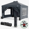 Tonnelle de Jardin 3x3m POP UP installation facile avec portes et fenetres Gris - vuunut.com