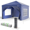 Tonnelle de jardin Arquee 3x3m Pliable avec porte et fenetre amovible bleu - vuunut.com
