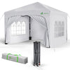 Tonnelle de jardin Arquee 3x3m Pliable avec porte et fenetre amovible blanc - vuunut.com