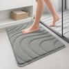 Lot de 2 Tapis de Bain Antidérapant microfibre motif ondulé 60x90cm gris - vuunut.com