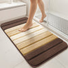 Lot de 2 Tapis de Bain Antidérapant microfibre motif dégradé 60x90cm beige - vuunut.com