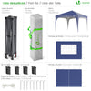 Tonnelle de jardin Arquee 3x3m Pliable avec porte et fenetre amovible bleu - vuunut.com