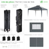 Tonnelle de Jardin 3x3m POP UP installation facile avec portes et fenetres Gris - vuunut.com