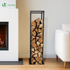Range bûche vertical pour cheminée 33x33x112cm acier noir - vuunut.com