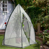 Serre de jardin hivernage dome avec bache PE 160x160x180cm Blanc - vuunut.com
