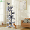 Arbre a chat Geant 6 niveaux avec griffoir grattoir 215 cm gris - vuunut.com