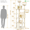 Arbre a chat Geant 6 niveaux avec griffoir grattoir 215 cm beige - vuunut.com