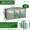 Lot 5 sacs de demenagement grand format avec sangles et poignee gris - vuunut.com