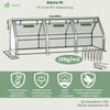 Mini Serre de jardin avec 3 portes enroulables bache PE renforcee 135g/m2 270x90x90cm Blanc - vuunut.com