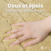 Lot de 2 Tapis de Bain Antidérapant microfibre motif ondulé 60x90cm beige - vuunut.com