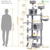 Arbre a chat Geant 6 niveaux avec griffoir grattoir 215 cm gris - vuunut.com