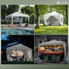 Tonnelle de Jardin 3x3m POP UP installation facile avec portes et fenetres Blanc - vuunut.com