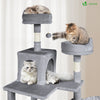 Arbre a chat Geant 6 niveaux avec griffoir grattoir 215 cm gris - vuunut.com