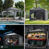 Tonnelle de jardin Arquee 3x3m Pliable avec porte et fenetre amovible gris - vuunut.com