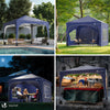 Tonnelle de jardin Arquee 3x3m Pliable avec porte et fenetre amovible bleu - vuunut.com