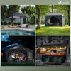 Tonnelle de Jardin 3x3m POP UP installation facile avec portes et fenetres Gris - vuunut.com