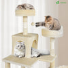 Arbre a chat Geant 6 niveaux avec griffoir grattoir 215 cm beige - vuunut.com