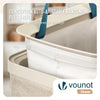 Panier a linge 1 compartiment et sac amovible auto ajustant avec couvercle 90L Beige - vuunut.com