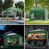 Tonnelle de jardin Arquee 3x3m Pliable avec porte et fenetre amovible vert - vuunut.com