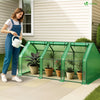 Mini Serre de jardin avec 3 portes enroulables bache PE renforcee 135g/m2 270x90x90cm Vert - vuunut.com