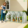 Mini Serre de jardin avec 3 portes enroulables bache PE renforcee 135g/m2 270x90x90cm Blanc - vuunut.com