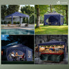 Tonnelle de Jardin 3x3m POP UP installation facile avec portes et fenetres Bleu - vuunut.com
