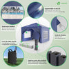 Tonnelle de jardin Arquee 3x3m Pliable avec porte et fenetre amovible bleu - vuunut.com