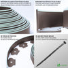 Bordure de jardin plastique flexible 10m avec piquets marron bordé de vert clair - vuunut.com