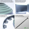 Bordure de jardin plastique flexible 20m avec piquets gris bordé de vert clair - vuunut.com