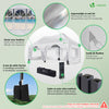 Tonnelle de jardin 3x6m Pliable Barnum avec 6 parois amovibles Blanc - vuunut.com