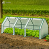 Mini Serre de jardin avec 3 portes enroulables bache PE renforcee 135g/m2 270x90x90cm Blanc - vuunut.com