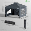 Tonnelle de Jardin 3x3m POP UP installation facile avec portes et fenetres Gris - vuunut.com