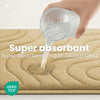 Lot de 2 Tapis de Bain Antidérapant microfibre motif ondulé 60x90cm beige - vuunut.com