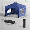 Tonnelle de Jardin 3x3m POP UP installation facile avec portes et fenetres Bleu - vuunut.com