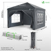 Tonnelle de jardin Arquee 3x3m Pliable avec porte et fenetre amovible gris - vuunut.com