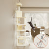 Arbre a chat Geant 6 niveaux avec griffoir grattoir 215 cm beige - vuunut.com