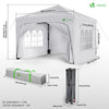Tonnelle de jardin Arquee 3x3m Pliable avec porte et fenetre amovible blanc - vuunut.com