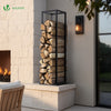 Range bûche vertical pour cheminée 33x33x112cm acier noir - vuunut.com
