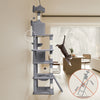 Arbre a chat Geant 6 niveaux avec griffoir grattoir 215 cm gris - vuunut.com