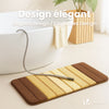 Lot de 2 Tapis de Bain Antidérapant microfibre motif dégradé 60x90cm beige - vuunut.com