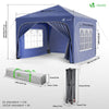 Tonnelle de jardin Arquee 3x3m Pliable avec porte et fenetre amovible bleu - vuunut.com