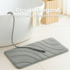 Lot de 2 Tapis de Bain Antidérapant microfibre motif ondulé 60x90cm gris - vuunut.com
