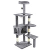 Arbre à Chat 138cm avec Griffoir Plateforme Niche et Capsule Spatiale gris - vuunut.com