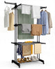 Sechoir a linge etendoir 4 niveaux 126x63x170cm noir-gris - vuunut.com