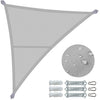 Voile d'ombrage Triangle en Polyester Imperméable avec Kit de Montage 3x3x3m Gris Clair - vuunut.com