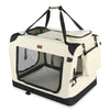 Sac transport pliable chien chat caisse cage portable 70x52x52cm beige - vuunut.com