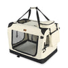 Sac transport pliable chien chat caisse cage portable 60x44x44cm beige - vuunut.com